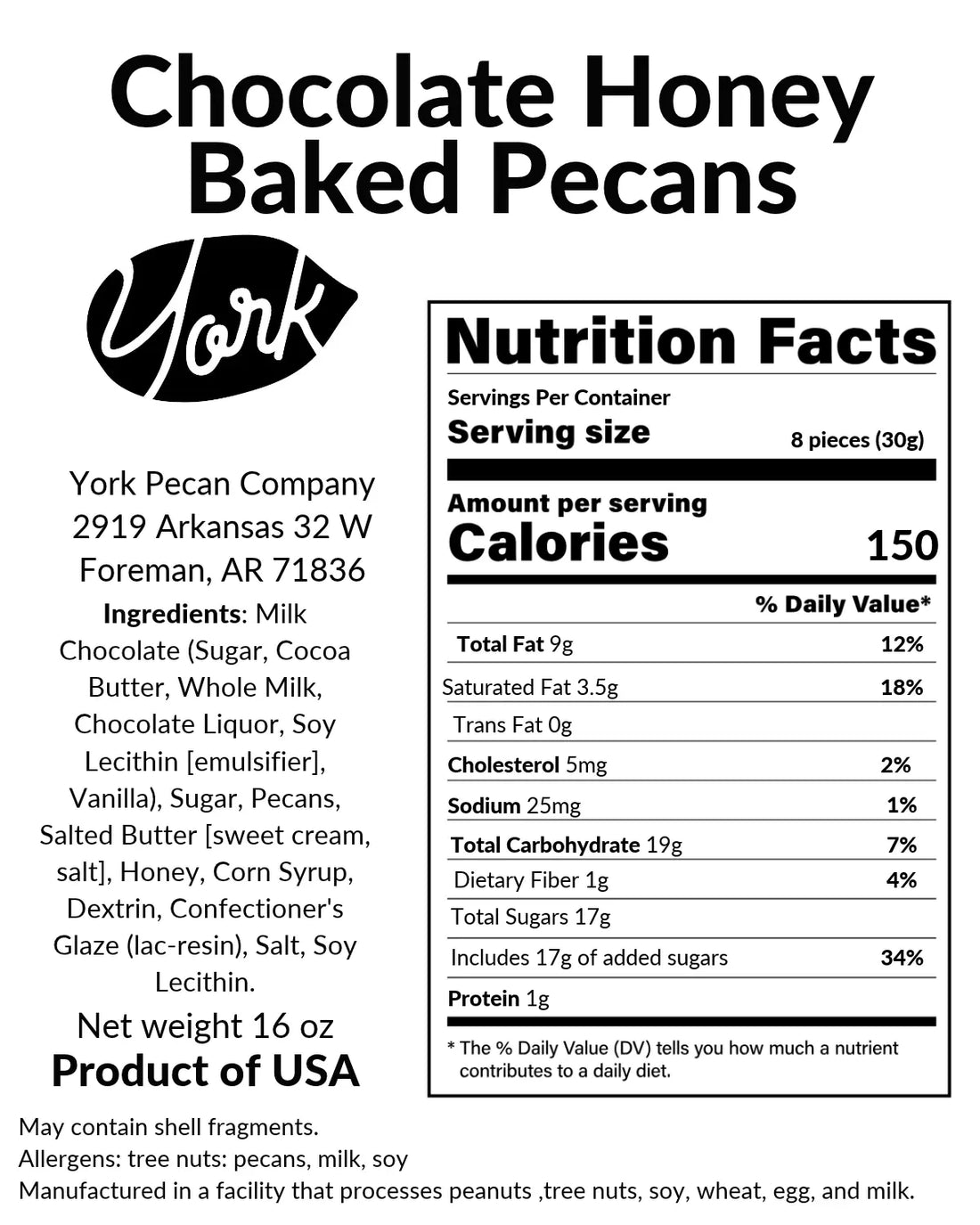 Chocolate Honey Baked Pecans